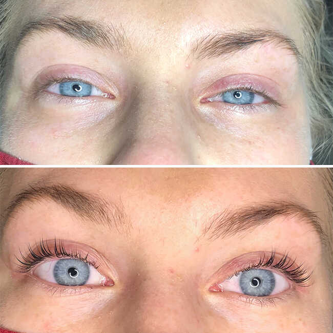 luxe brow and lash tint before and after