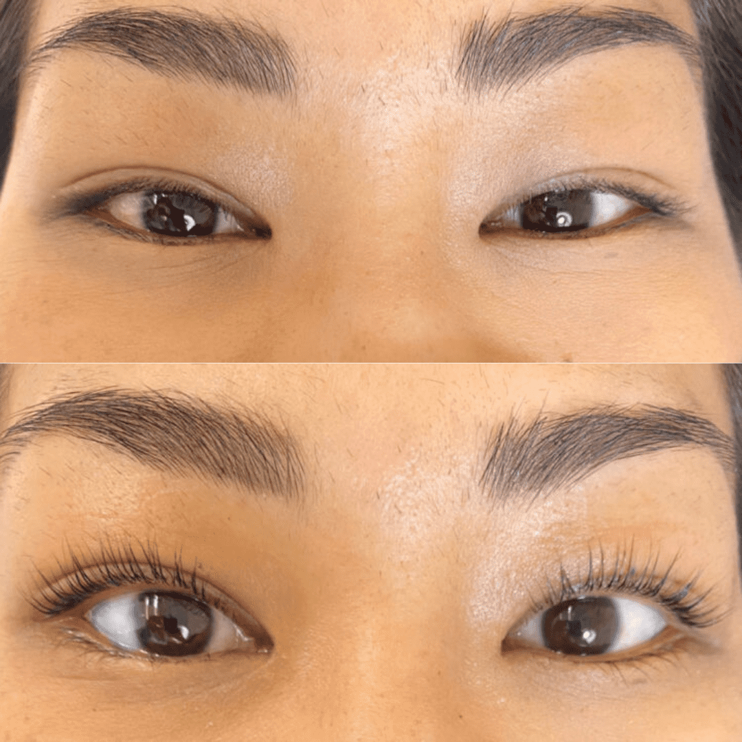 lash lift and tint before and after