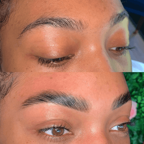 luxe brow lamination kit before and after
