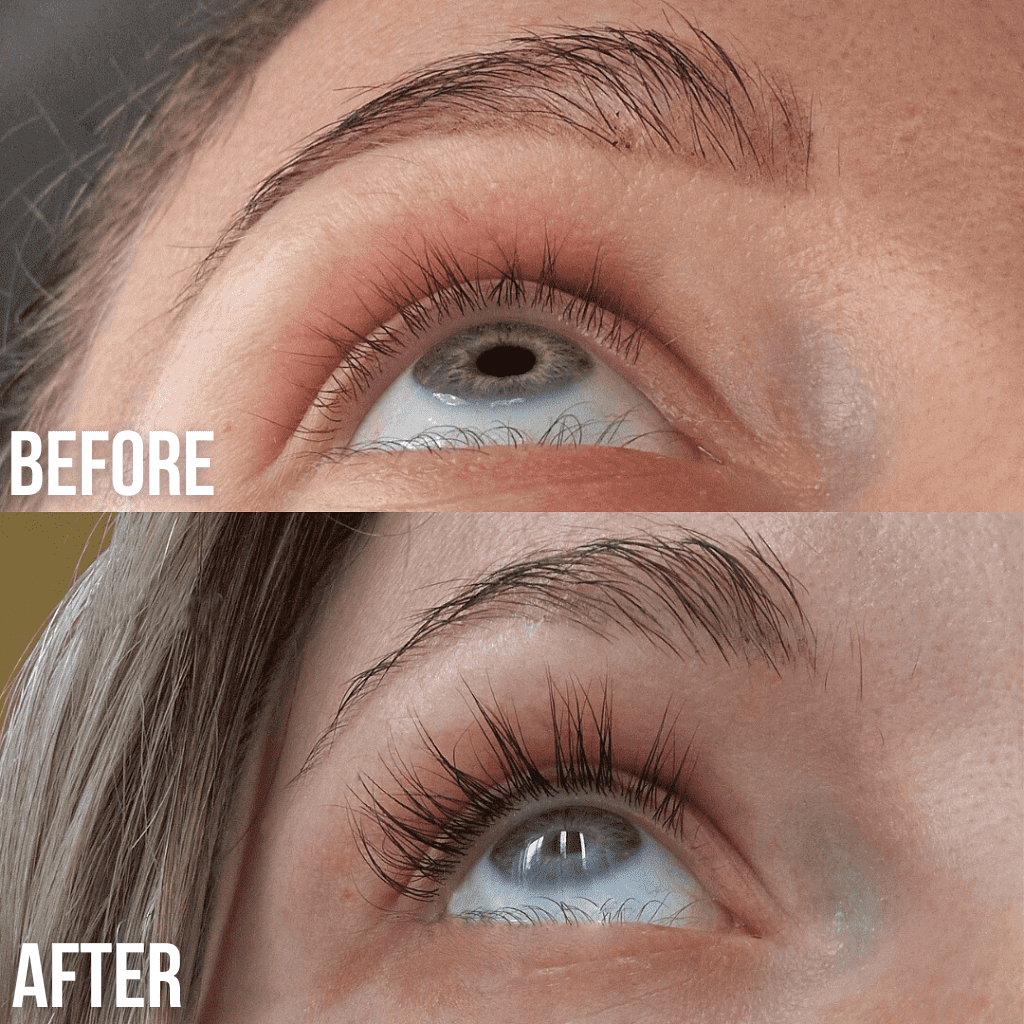 lash lift and tint before and after