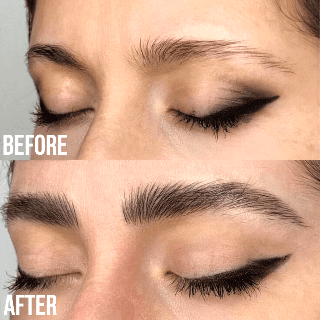 luxe eyebrow grwth serum before and after