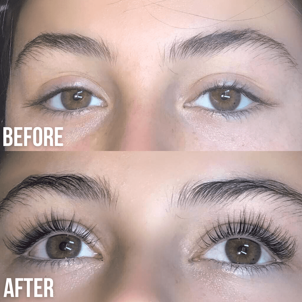 luxe lash and brow serum before and after