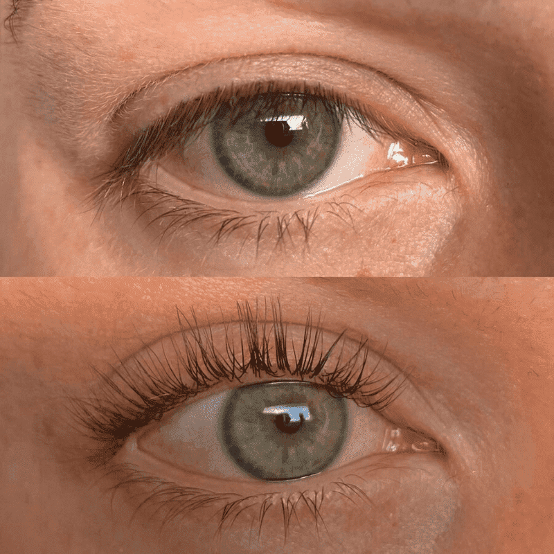 lash lift and tint before and after